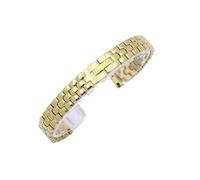 WUURAA 6 mm 8 mm 10 mm 12 mm 14 mm 16 mm Mujer Correa de reloj de acero inoxidable sólido con cadena de reloj de metal(Golden,12mm)