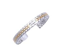 WUURAA 6 mm 8 mm 10 mm 12 mm 14 mm 16 mm Mujer Correa de reloj de acero inoxidable sólido con cadena de reloj de metal(Silver+Rose Gold,14mm)