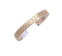 WUURAA 6 mm 8 mm 10 mm 12 mm 14 mm 16 mm Mujer Correa de reloj de acero inoxidable sólido con cadena de reloj de metal(Rose gold,10mm)