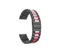 WUURAA Adecuado for Fitbit Versa 4 3 2 /Versa Lite/sense/Sense 2 Correa de metal de acero inoxidable con funda protectora de pantalla (Color : Black+Pink, Size : Versa)