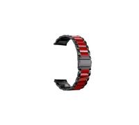 WUURAA Adecuado for Fitbit Versa 4 3 2 /Versa Lite/sense/Sense 2 Correa de metal de acero inoxidable con funda protectora de pantalla (Color : Black+red, Size : Versa2)