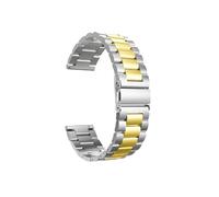 WUURAA Adecuado for Fitbit Versa 4 3 2 /Versa Lite/sense/Sense 2 Correa de metal de acero inoxidable con funda protectora de pantalla (Color : Silver+Gold, Size : Sense2/Versa4)