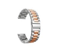 WUURAA Adecuado for Fitbit Versa 4 3 2 /Versa Lite/sense/Sense 2 Correa de metal de acero inoxidable con funda protectora de pantalla (Color : Silver+rose gold, Size : Lite)