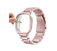 WUURAA Ajuste for Fitbit Versa 4 2 3 Banda Correa de metal milanesa de acero inoxidable Apto for Fitbit Versa Lite/Sense 2 con funda protectora de pantalla (Color : 4, Size : Fitbit Versa 3)