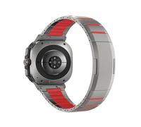 WUURAA Correa acero inoxidable for Samsung Galaxy Watch 8Classic 46mm 8 40 44mm correa Metal for Samsung Galaxy Ultra 47mm pulsera repuesto(Titanium red,For Watch Ultra (2024))