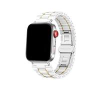 WUURAA Correa de acero inoxidable con hebilla de mariposa for Huawei Watch Fit3, Fit4, Fit4Pro, repuesto for pulsera de hombre y mujer.(White gold,For Fit 4)