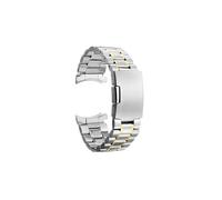 WUURAA Correa de acero inoxidable de 22mm, 20mm, 18mm y 16mm for reloj for Samsung Galaxy Gear S3 Classic Frontier, pulsera de liberación rápida(Color:Silver gold,Size:24mm)
