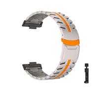 WUURAA Correa de acero inoxidable for Huawei Watch Fit 3 4, pulsera de metal for Huawei Watch Fit4 Pro.(TiOrange-B,For Fit 4 Pro)