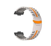 WUURAA Correa de acero inoxidable for Huawei Watch Fit 4 Pro, pulsera for Huawei Watch Fit 4 3.(Titanium Orange-B,For fit 4 pro)