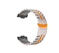 WUURAA Correa de acero inoxidable for Huawei Watch Fit 4 Pro, pulsera for Huawei Watch Fit 4 3.(Titanium Orange-B,For fit 4 pro)
