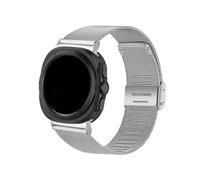 WUURAA Correa de acero inoxidable milanesa con hebilla for Samsung Watch7 Ultra 47 mm for GALAXY WATCH 7 ULTRA 47 mm, pulsera de ajuste rápido sin espacios(Silver)