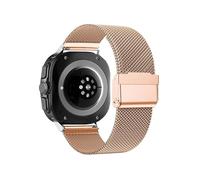 WUURAA Correa de acero inoxidable milanesa for Samsung Watch7 Ultra, correa de metal de 47 mm for Galaxy Watch 7 Ultra, correa con extremo curvo sin espacios(Rose gold)