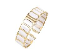 WUURAA Correa de acero y cerámica for Huawei Watch Fit 3/4/5 Band de Metal for Huawei Watch Fit5 Pro pulsera reemplazable(Rose gold white,For Fit 3)