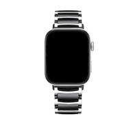 WUURAA Correa de cerámica for Huawei Watch Fit 3 y 4, correa reemplazable for Huawei Watch Fit 4 Pro, pulsera de acero inoxidable.(Silver black,For fit 4 pro)