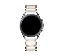 WUURAA Correa De Cerámica + Metal 20mm For Samsung Galaxy 7/6/5/4 40 44mm Classic 43 47mm Pulsera, 22mm For Huawei Watch GT6 GT5 Pro 46mm(Rose gold white,For Galaxy 4-5-6 44mm)