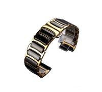 WUURAA Correa De Cerámica + Metal 20mm For Samsung Galaxy 7/6/5/4 40 44mm Classic 43 47mm Pulsera, 22mm For Huawei Watch GT6 GT5 Pro 46mm(Gold black,For Galaxy 4-5-6 40mm)