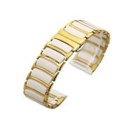 WUURAA Correa De Cerámica + Metal 20mm For Samsung Galaxy 7/6/5/4 40 44mm Classic 43 47mm Pulsera, 22mm For Huawei Watch GT6 GT5 Pro 46mm(Gold white,For 6Classic 43mm)