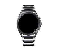 WUURAA Correa De Cerámica + Metal 20mm For Samsung Galaxy 7/6/5/4 40 44mm Classic 43 47mm Pulsera, 22mm For Huawei Watch GT6 GT5 Pro 46mm(Silver black,For Galaxy 4-5-6 40mm)