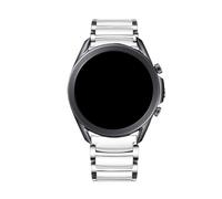 WUURAA Correa De Cerámica + Metal 20mm For Samsung Galaxy 7/6/5/4 40 44mm Classic 43 47mm Pulsera, 22mm For Huawei Watch GT6 GT5 Pro 46mm(Silver white,For Galaxy 4-5-6 44mm)