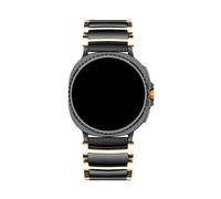 WUURAA Correa de cerámica y metal for Samsung Galaxy Watch Ultra de 47mm. Correa transpirable for Galaxy 8 de 44mm y 40mm/Classic de 46mm.(Gold black,For 8 Classic 46mm)