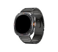 WUURAA Correa de extremo curvo SIN huecos Correa fina de titanio puro for Samsung Galaxy Watch Ultra Correa for GALAXY WATCH 7 ULTRA 47MM Pulsera(Titanium Grey,Silver Connector)