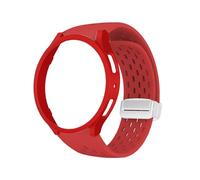 WUURAA Correa de malla de silicona + juego de fundas huecas for Samsung Watch6, 40MM, 44MM, 6classic, 43MM, 47MM, accesorios for relojes(Red,44mm)