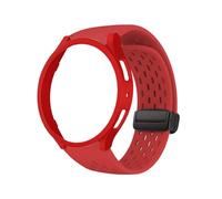 WUURAA Correa de malla de silicona + juego de fundas huecas for Samsung Watch6, 40MM, 44MM, 6classic, 43MM, 47MM, accesorios for relojes(Red(black buckle),47mm)