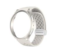 WUURAA Correa de malla de silicona + juego de fundas huecas for Samsung Watch6, 40MM, 44MM, 6classic, 43MM, 47MM, accesorios for relojes(Starlight color,40mm)