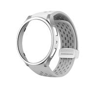 WUURAA Correa de malla de silicona + juego de fundas huecas for Samsung Watch6, 40MM, 44MM, 6classic, 43MM, 47MM, accesorios for relojes(Grey,47mm)