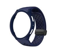 WUURAA Correa de malla de silicona + juego de fundas huecas for Samsung Watch6, 40MM, 44MM, 6classic, 43MM, 47MM, accesorios for relojes(Midnight blue(black buckle),40mm)