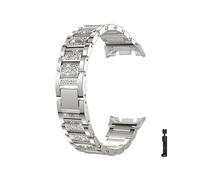 WUURAA Correa de metal brillante for Samsung Galaxy Watch 8/8Classic de 46mm for Samsung Ultra 2025/7 47mm for mujer(SS,For Galaxy 8 44mm)