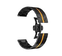 WUURAA Correa de Metal de 22mm, for Huawei Watch GT5 46mm pulsera de negocios de, correa de reloj for Huawei Watch GT4 de 46mm GT3 GT2e GT de 46mm(Black Orange,For GT5 46mm)