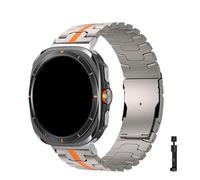 WUURAA Correa de metal de titanio for Samsung Galaxy Watch 7 Ultra 47 mm Pulsera de acero inoxidable for Galaxy Watch 7 Ultra Correa(TitaniumO-Steel)