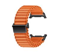 WUURAA Correa de nailon No Gaps Wave for Samsung Galaxy Watch 7 Ultra de 47 mm, pulsera deportiva todoterreno for Galaxy Watch ultra de 47 mm(Orange)