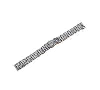 WUURAA Correa de reloj con cierre de mariposa, correa de reloj de acero inoxidable for mujer, 10MM, 12MM, 14MM, 16MM, 18MM, 20MM, 22MM, pulsera de reloj for hombre(Silver,14mm)