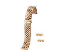 WUURAA Correa de reloj de acero inoxidable, interfaz de arco hueco con pasadores de herramientas, reemplazo, 12/13/14/16/17/18/19/20/21/22mm(Rose Gold,21mm)
