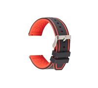 WUURAA Correa de reloj de silicona Correa de reloj de goma de liberación rápida 20 mm 22 mm 24 mm Correa de reloj Correa de reloj de repuesto (Color : Red-black, Size : 20mm)