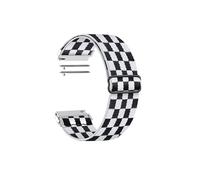 WUURAA Correa de reloj elástica de nailon for Samsung Galaxy Watch 6Classic 47mm 43mm for Watch 4/5 44mm 40mm Band for Watch 4 Classic 42mm 46mm Watch 5Pro 45mm(Black and white grid,20mm)