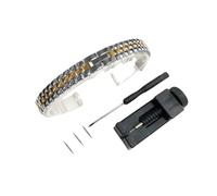 WUURAA Correa de reloj universal de acero inoxidable macizo de 6mm 8mm 10mm 12mm 14mm for mujer. Reemplaza la cadena de reloj de metal.(Silver Gold,10mm)