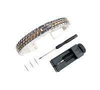 WUURAA Correa de reloj universal de acero inoxidable macizo de 6mm 8mm 10mm 12mm 14mm for mujer. Reemplaza la cadena de reloj de metal.(Silver Rose gold,8mm)