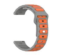 WUURAA Correa de silicona de 20 mm y 22 mm for Samsung Galaxy Watch FE/7/6/5/4, pulsera de silicona de dos colores for Huawei Watch GT5 GT4, correa de repuesto(Gray orange,22mm)