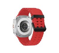 WUURAA Correa de silicona deportiva sin huecos for Samsung Galaxy Watch 7 Ultra de 47 mm, correa de bucle suave y transpirable for Galaxy 7 Ultra de 47 mm(Black-Red)