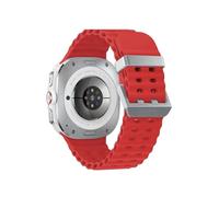 WUURAA Correa de silicona deportiva sin huecos for Samsung Galaxy Watch 7 Ultra de 47 mm, correa de bucle suave y transpirable for Galaxy 7 Ultra de 47 mm(Silver-Red)