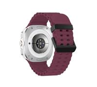 WUURAA Correa de silicona deportiva sin huecos for Samsung Galaxy Watch 7 Ultra de 47 mm, correa de bucle suave y transpirable for Galaxy 7 Ultra de 47 mm(Black-Wine red)