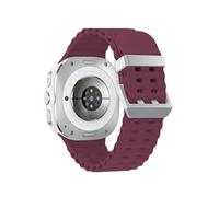 WUURAA Correa de silicona deportiva sin huecos for Samsung Galaxy Watch 7 Ultra de 47 mm, correa de bucle suave y transpirable for Galaxy 7 Ultra de 47 mm(Silver-Wine red)