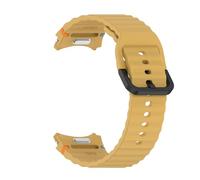 WUURAA Correa de silicona estilo botón for Samsung Galaxy Watch 5/6/7 40 mm 44 mm FE Pulsera for Watch 6 Classic 47 mm 43 mm Cinturón(Yellow,For Watch 7/FE)