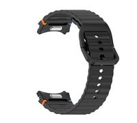 WUURAA Correa de silicona estilo botón for Samsung Galaxy Watch 5/6/7 40 mm 44 mm FE Pulsera for Watch 6 Classic 47 mm 43 mm Cinturón(Black,For Watch 6/5/4)