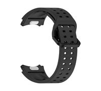 WUURAA Correa de silicona estilo cueva for Samsung Galaxy Watch 4/5/6/7 de 40 mm y 44 mm, pulsera estilo botón for Watch 6 Classic de 47 mm y 43 mm(Black,For Watch 7 FE)