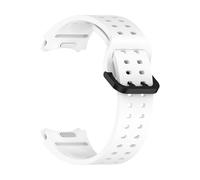 WUURAA Correa de silicona estilo cueva for Samsung Galaxy Watch 4/5/6/7 de 40 mm y 44 mm, pulsera estilo botón for Watch 6 Classic de 47 mm y 43 mm(White,For Watch 7 FE)