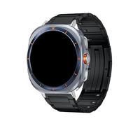 WUURAA Correa de titanio de desmontaje rápido sin herramientas for Samsung Galaxy Watch 8 Ultra2/7 Ultra de 47 mm, pulsera metálica sin huecos.(Black-S,For Galaxy 7 Ultra 47mm)